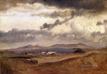 Vista de la Campaña Romana al aire libre Romanticismo Jean Baptiste Camille Corot Pinturas al óleo